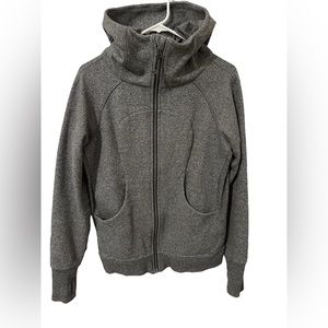 Lululemon Womens Size 8 Gray Heather Long Sleeve Scuba Full Zip Hoodie